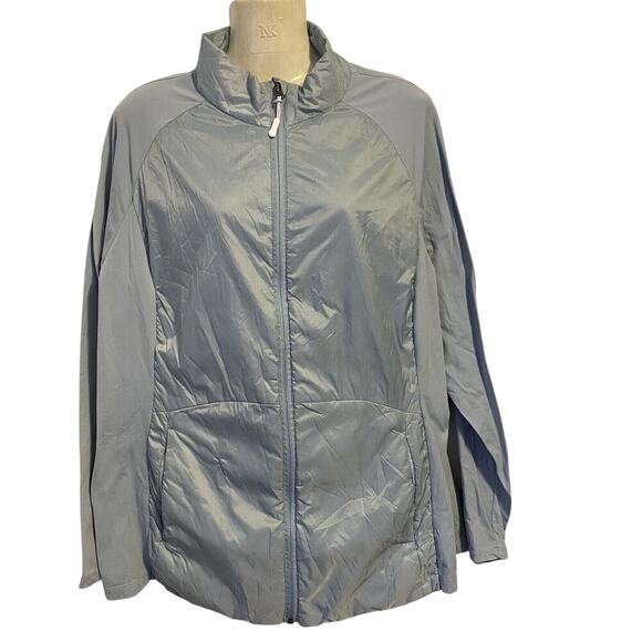 Kyodan Jackets & Blazers - Kyodan Outdoor Women Nylon Jacket Sz XXL Blue Full Zip Pocket Gorpcore Athletic